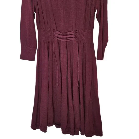 TORRID Outlander Burgundy Lace Waist Sweater Dress Plus size 2X NWT - Picture 7 of 14